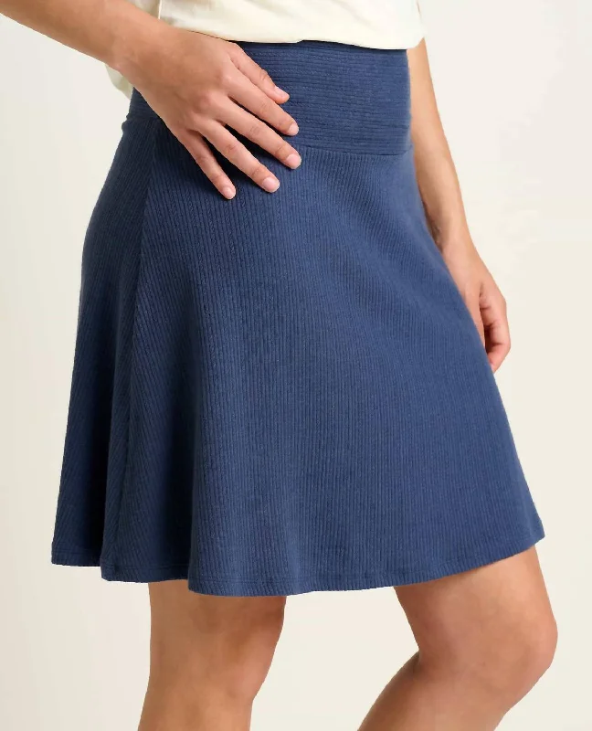 Formal Outfit For Women Chaka Cable Rib Skirt In True Navy