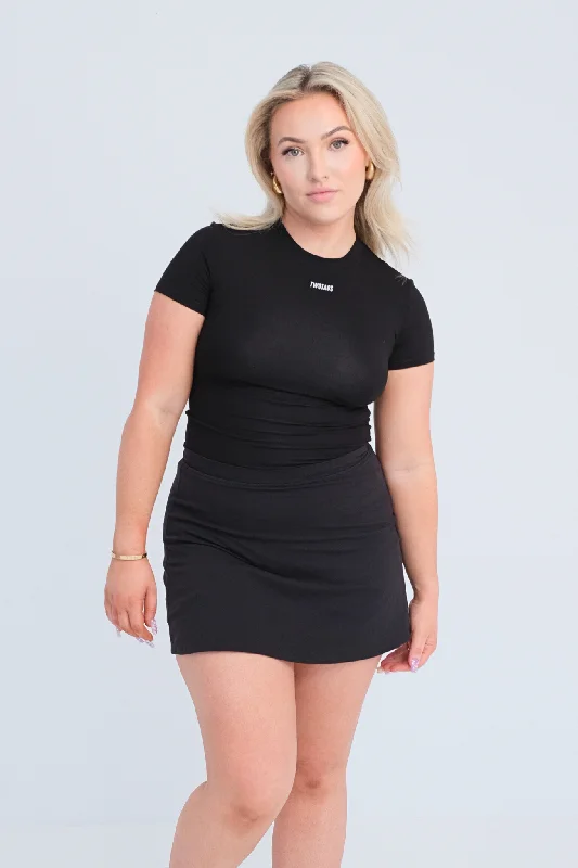 Bold Prints Casual Chic Charmed Skort - Black
