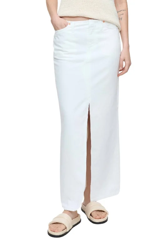 Charming Women's Holiday Apparel Denim Maxi Skirt In White