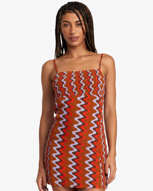 Casual Women's Clothing Online Divided Mini Dress - Caramel