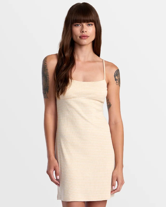 Trendy Women's Outfits for Casual Wear Dixie Fitted Mini Stripe Dress - Latte