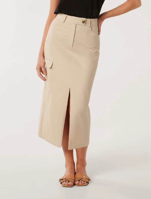 Chic Women's Attire Evelyn Split Midi Skirt