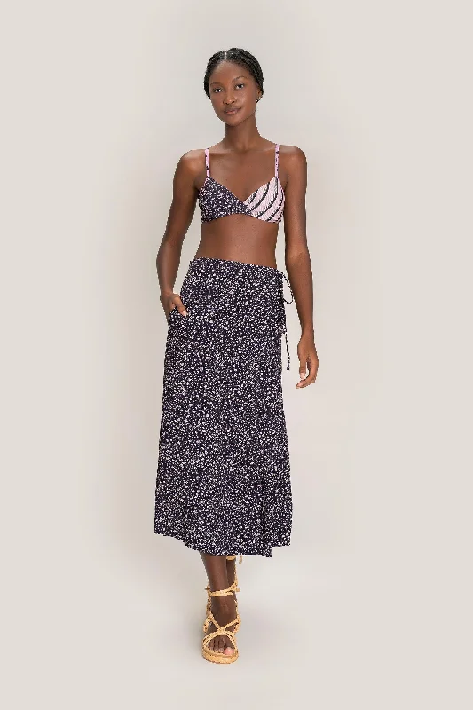 Women's Outerwear for All Weather Conditions Flora Wrap Midi Skirt
