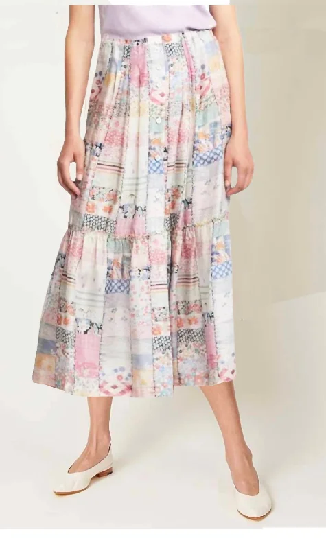 Online Boutiques Best Garden Midi Skirt In Patchwork Diary