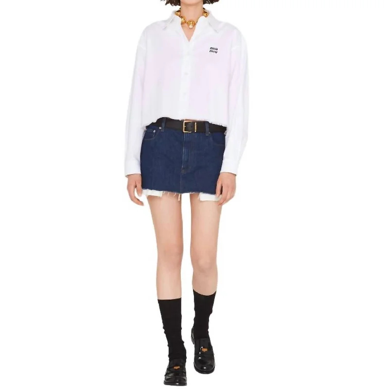 Modern Casual Clothing Gonna Denim Mini-Skirt In Bleu
