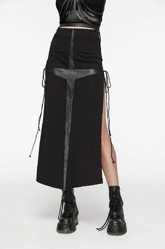 Women's Work Outfit For The Office Gothic Cross High-Waisted Maxi Skirt