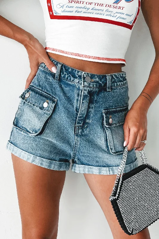 Flash Sales This Week Kade Denim Cargo Shorts (Washed Denim)