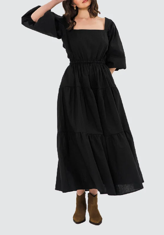 Workwear Fashion for Women Louise Midi Dress | Black