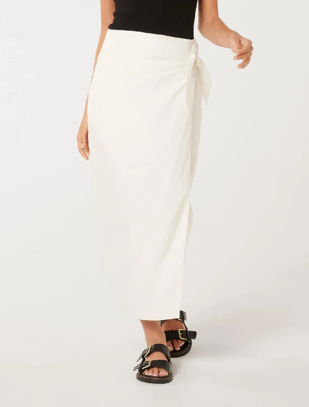 Women's Evening Attire Maeve Linen Wrap Midi Skirt