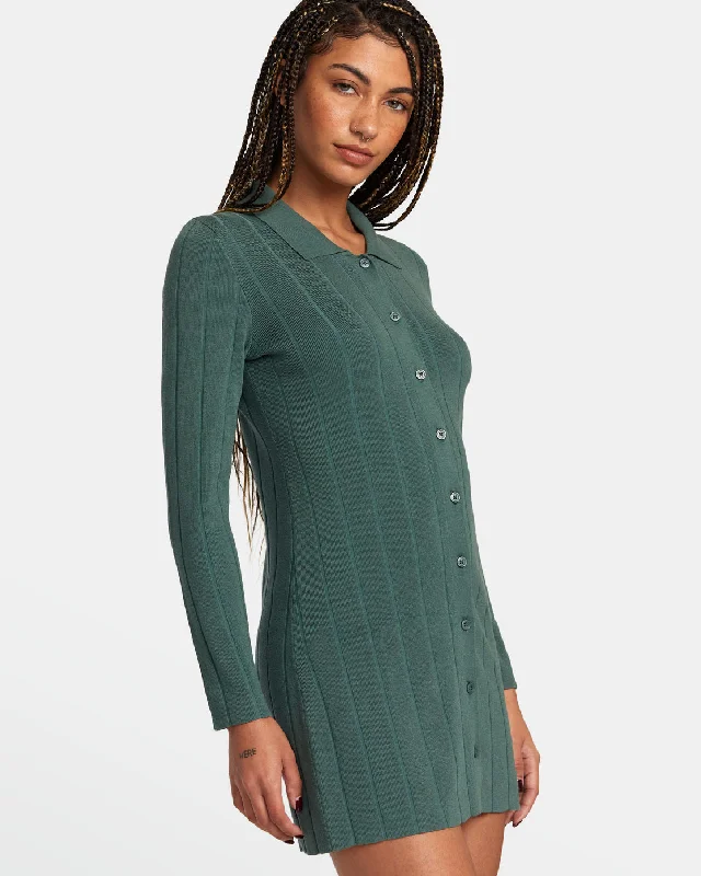 Plus Size Women's Fashion and Clothing Meri Sweater Dress - Spinach
