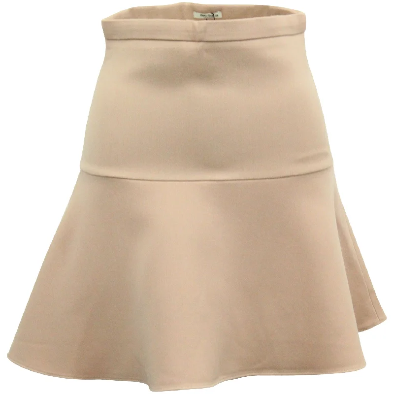 Big Sale Event Miu Miu Fluted Mini Skirt in Pastel Pink Polyester