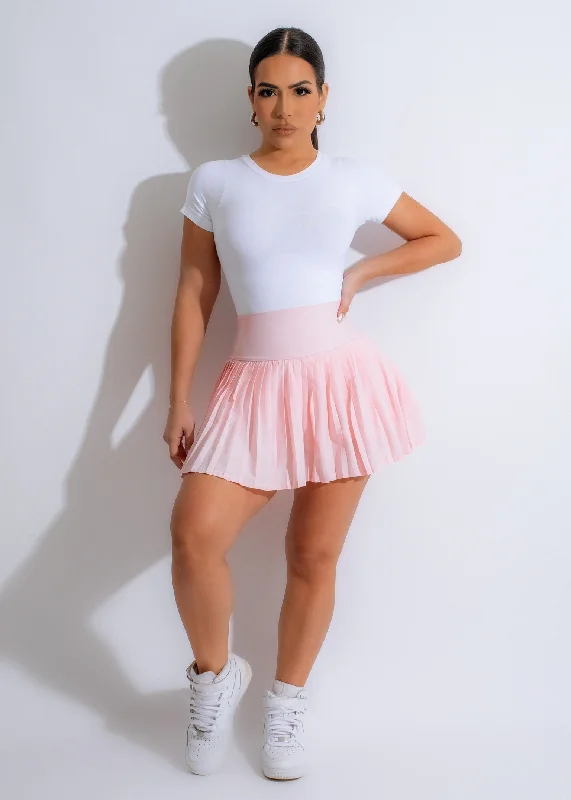 Fashion Essentials Namaste Tennis Skirt Pink