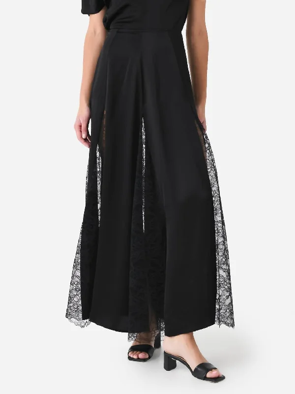 Women's Clothes Nyla Skirt In Ink W/ Black Lace