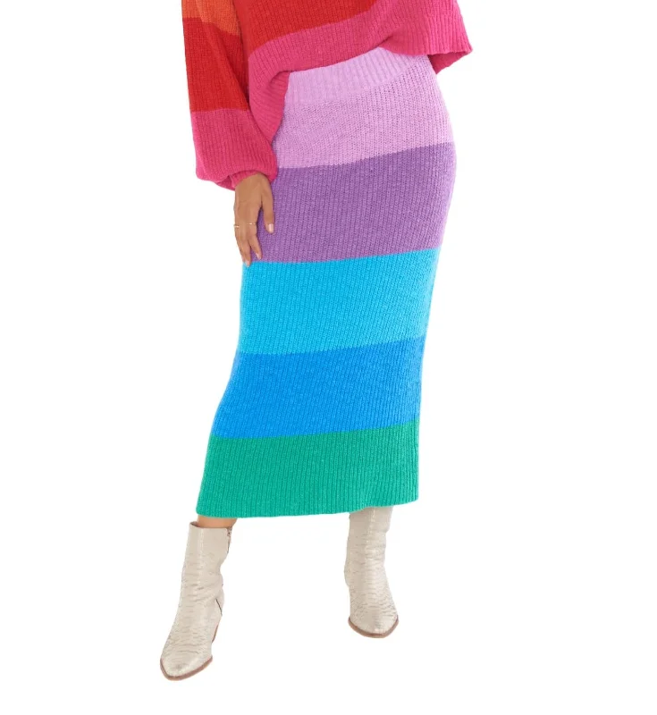 Women's Classic Outfit Pippa Sweater Skirt In Sunset Stripe