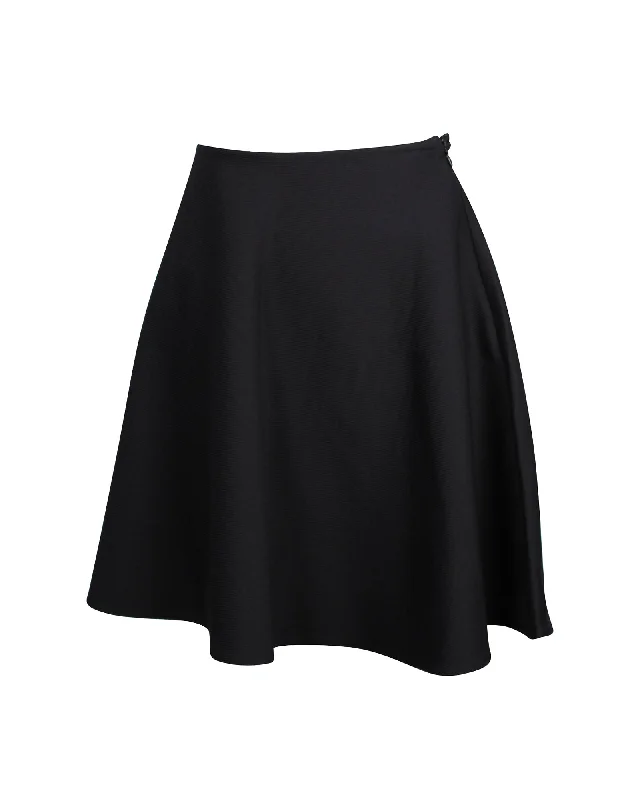 Casual Chic Prada Mini Flared Skirt in Black Nylon