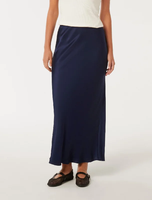 City Fashion Prue Satin Bias Midaxi Skirt