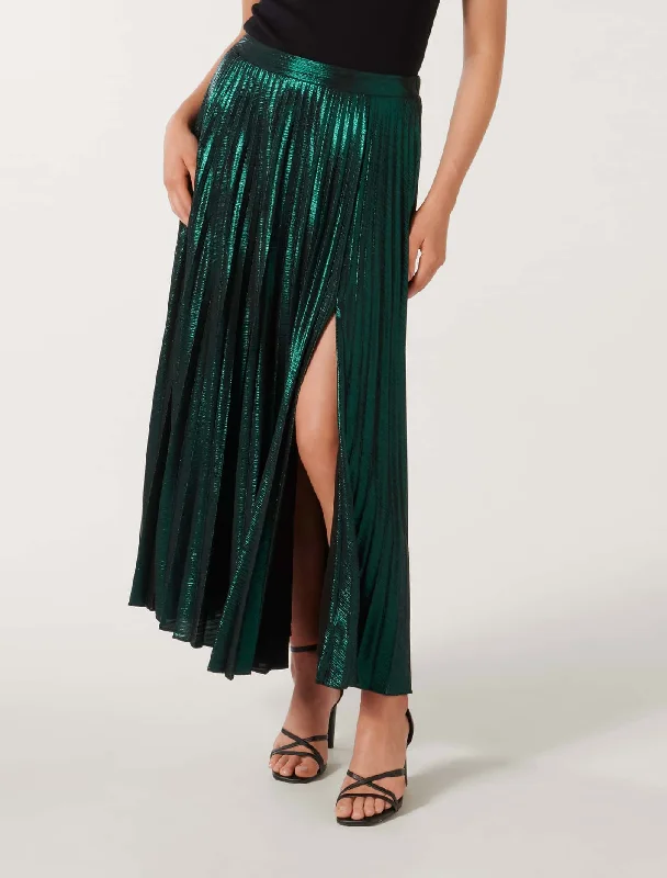 Women's Festive Attire Rylee Metallic Pleated Skirt