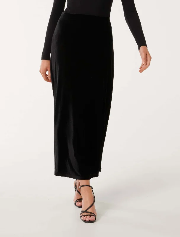 Women Wear Boutique Sally Velvet Maxi Skirt