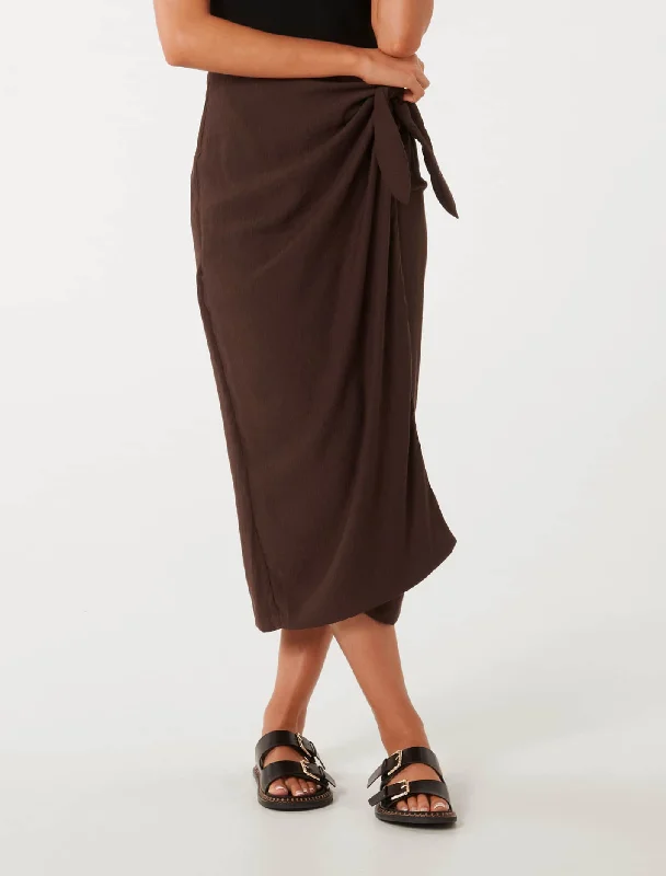 Chic Women's Clothing Online Sarah Crinkle Sarong Midi Skirt