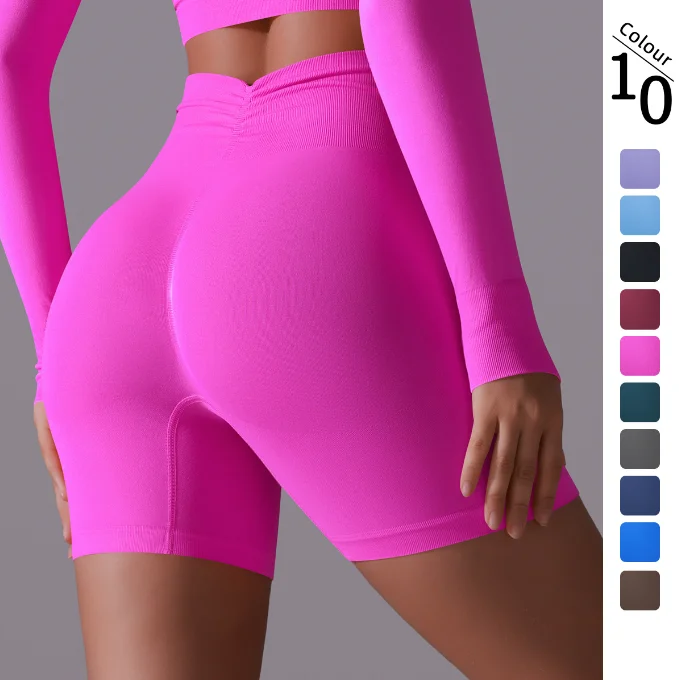 Women's Evening Garments Seamless peach hip high waist tight cheap yoga shorts 10 colors