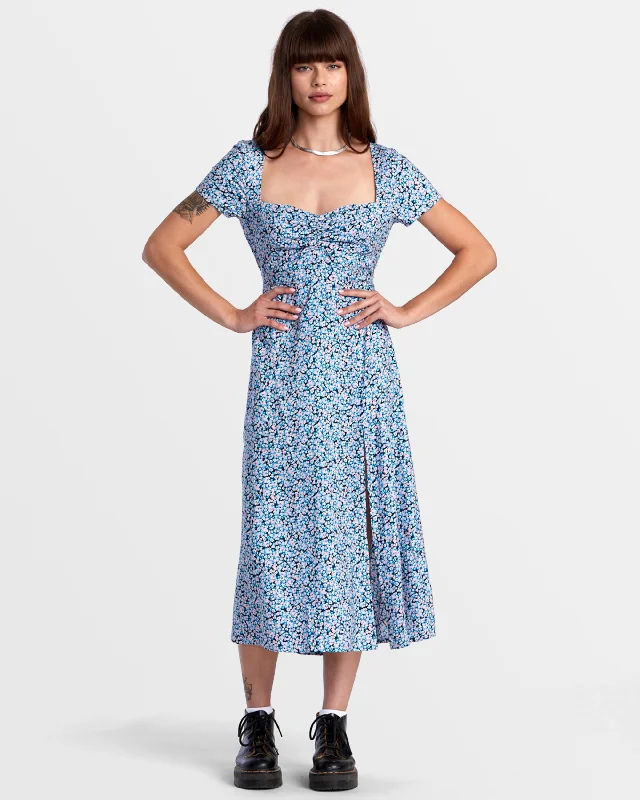 Chic Women's Clothing for Work and Travel Secrets Midi Dress - Black Floral