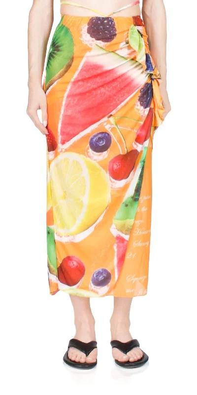 Casual Chic Some Fruits Skirt In Multi