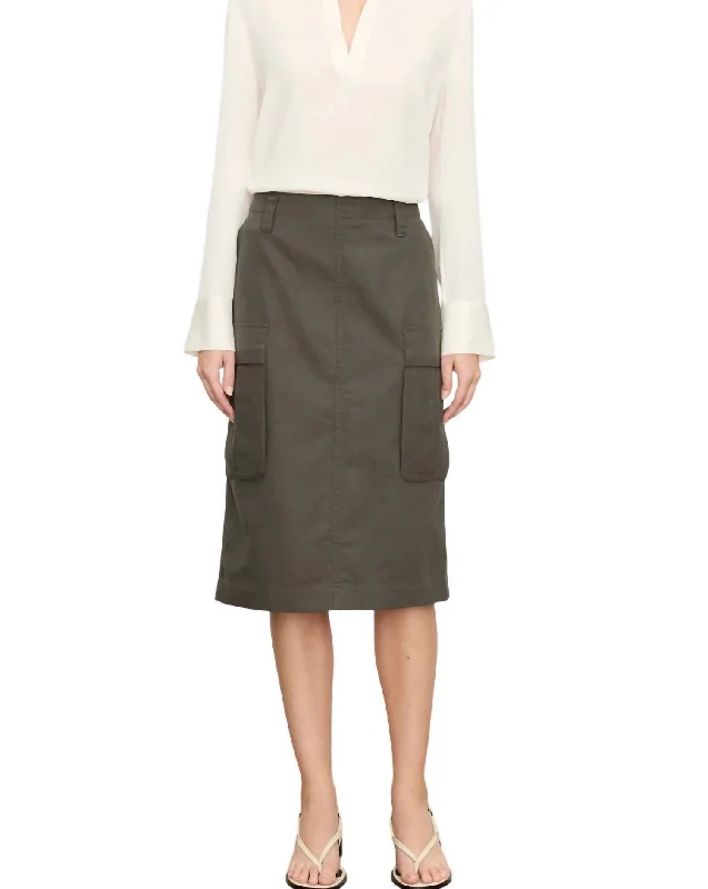 Luxe Women's Fashion Utility Cargo Skirt In Night Pine