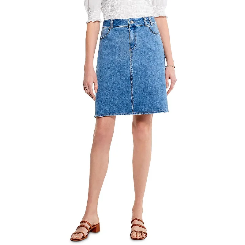 Timeless Classics Womens A-Line Midi Denim Skirt