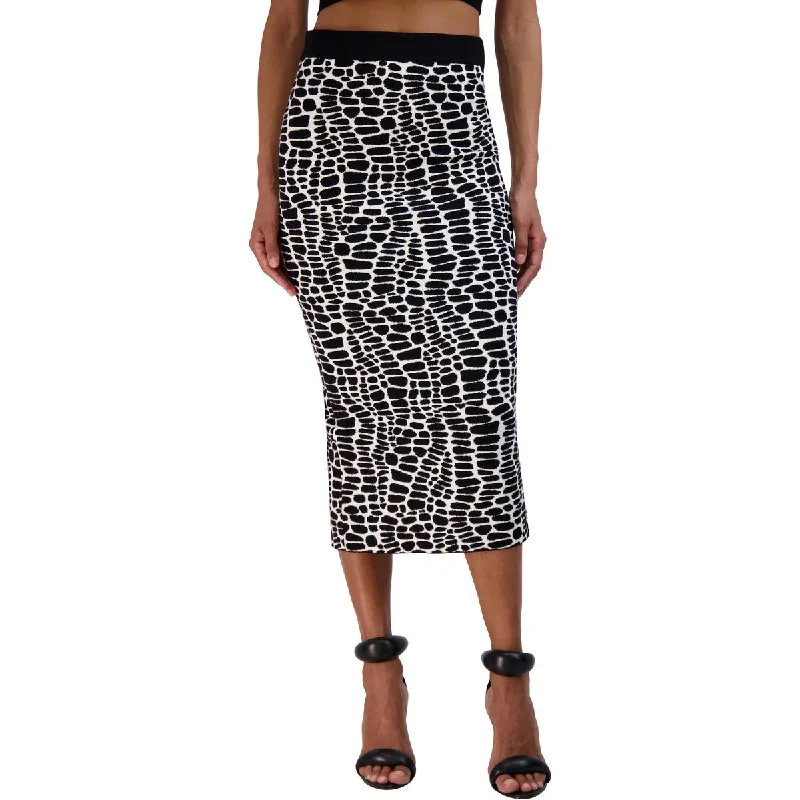 Boho Chic Fashion Womens Animal Print Back Slit Pencil Skirt