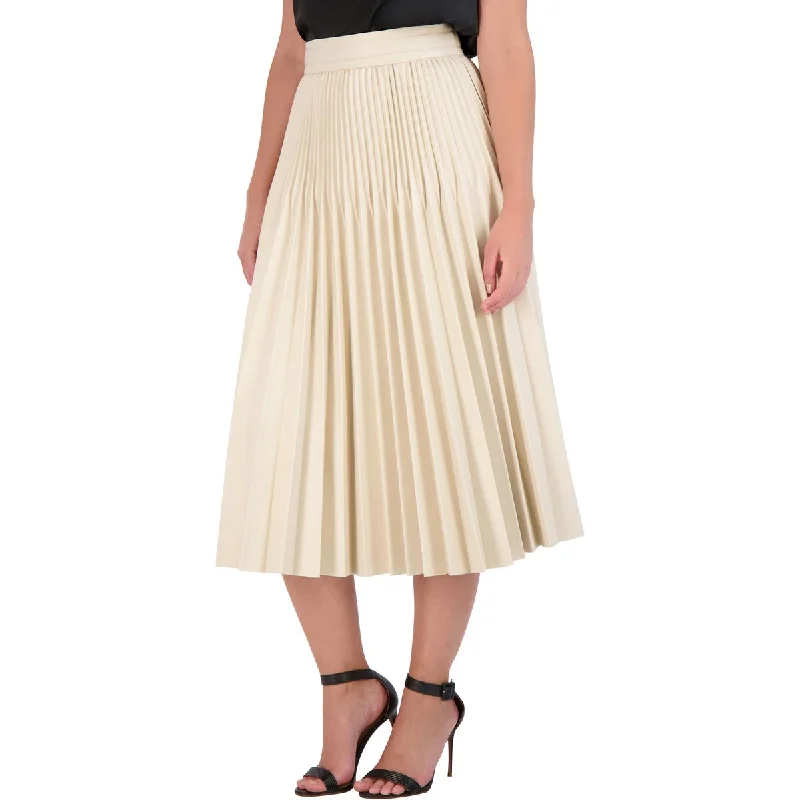 Premium Fashion Womens Faux Leather Mid Calf Maxi Skirt