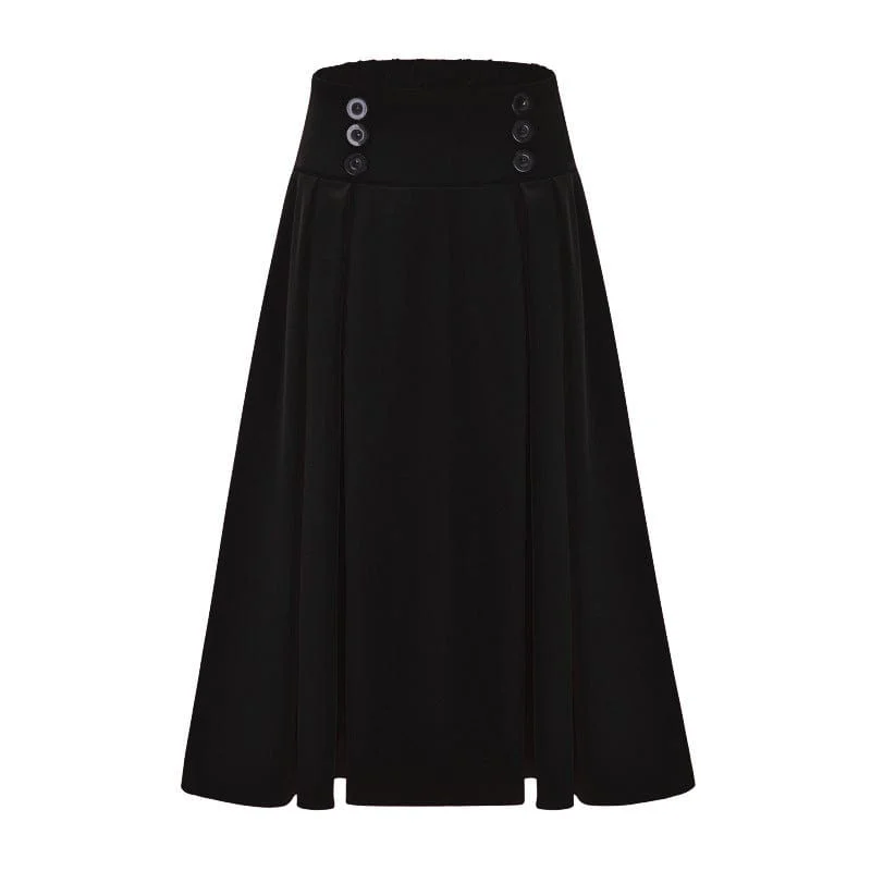Graceful Fashion Women's Gothic High-waisted Draped Skirt
