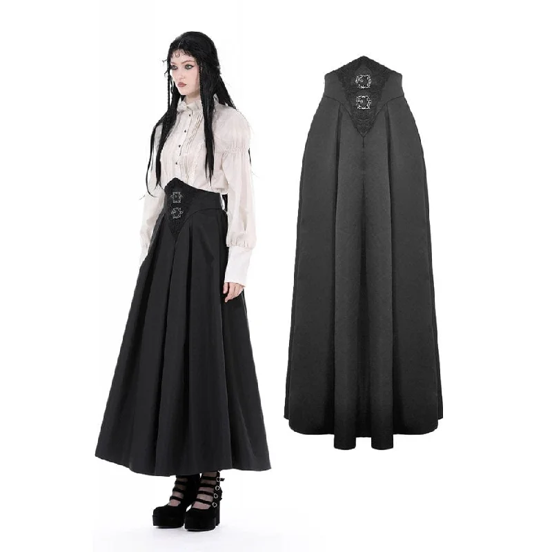 Women's Versatile Apparel Women's Gothic High-waisted Pleated Long Skirt