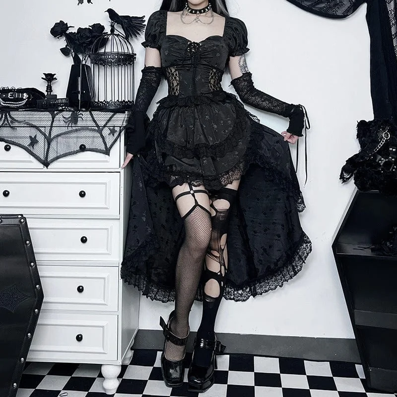 Best Online Boutiques For Women Women's Gothic Layered Lace Hem Skirt