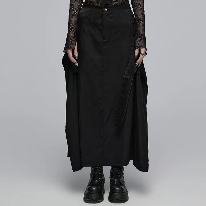 Vibrant Femme Fashion Women's Punk Cross Strap A-line Skirt