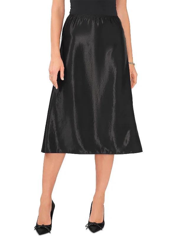 Trendy Street Style Clothing Womens Satin A-Line Midi Skirt