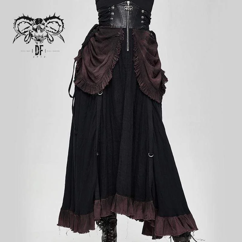 Luxury Fashion Women's Vintage High-Waisted Gorgeous Muti-layered Ruched Skirts Gowns