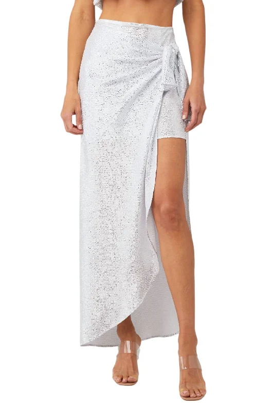 Affordable Luxury Women's Apparel Wrap Me Up Skirt In White Confetti