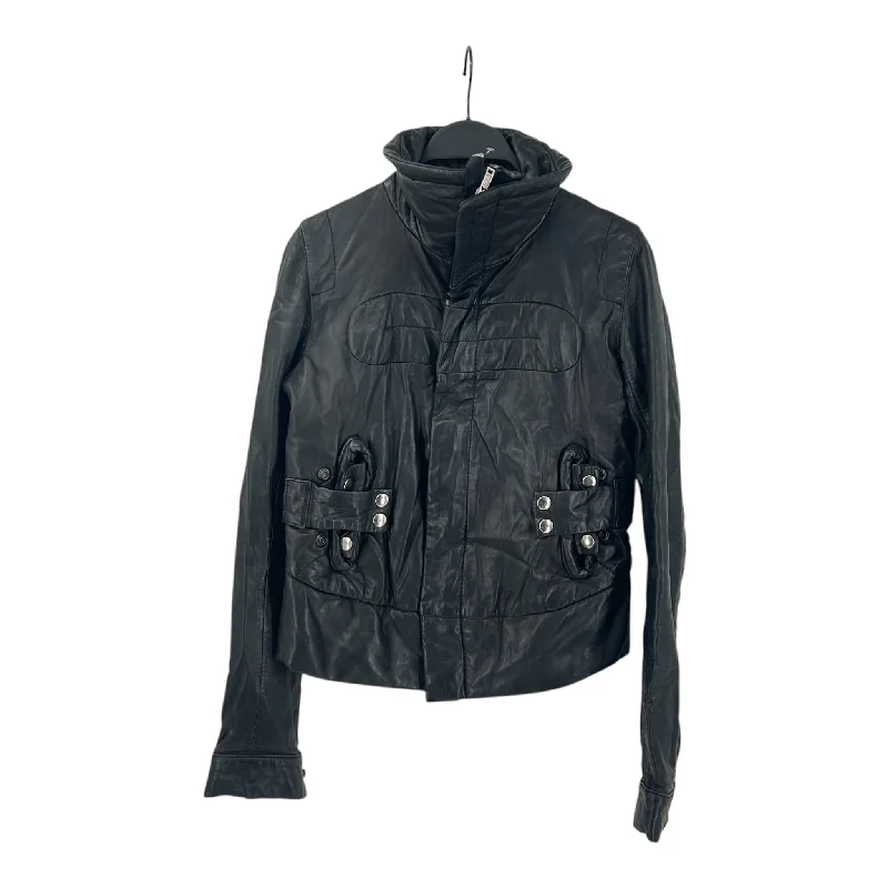 Women's Fashion Clothing Rick Owens/Cropped Leather Jkt/40/Black/Lambskin/FW03