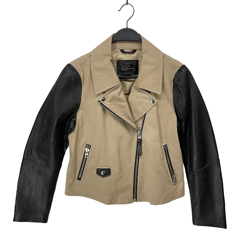 Affordable Women's Outfit MACKAGE/Leather Jkt/M/Cotton/CRM/LEATHER SLEEVE/CROP JACKET