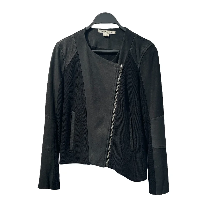 Workwear Fashion for Women Helmut Lang/Leather Jkt/S/Leather/BLK/INTERMIX / DIAGONAL ZIPPER