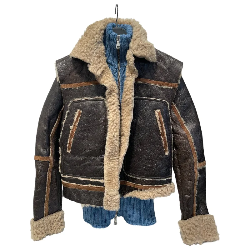Chic Women's Outfit Ideas DSQUARED2/Leather Jkt/50/Leather/BRW/Shearling