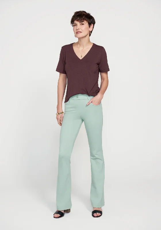 Fashionable Casual Tops 7-Pocket Dress Pant Yoga Pant | Bootcut (Muted Mint)