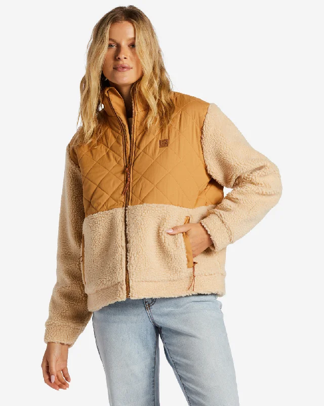Fashionable Tops for Women A/Div Hidden Trails Zip-Up Jacket - Caramel