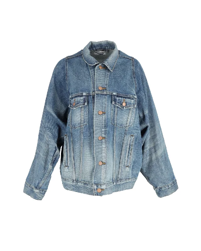 Holiday Gift Guide Sale Balenciaga Bell Sleeve Denim Jacket in Blue Cotton