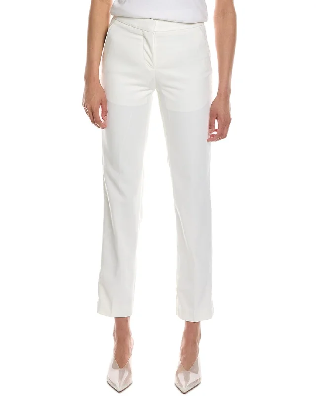 Women's Trendy Garments Burberry Silk-Trim Wool Tailored Trouser