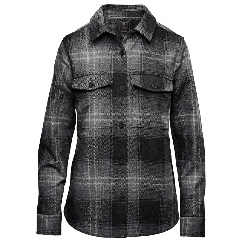 Chic Women's Clothing for Date Nights Stormtech Women's Carbon/Black Highland Plaid Shacket