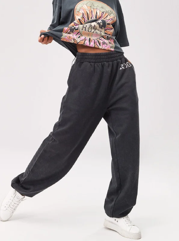 Women's Stylish Professional Apparel Day Off Fleece Track Pants - Anthracite