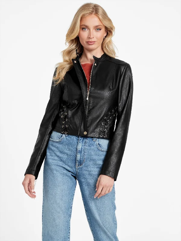 Imeless Style Dixie Faux-Leather Lace-Up Jacket