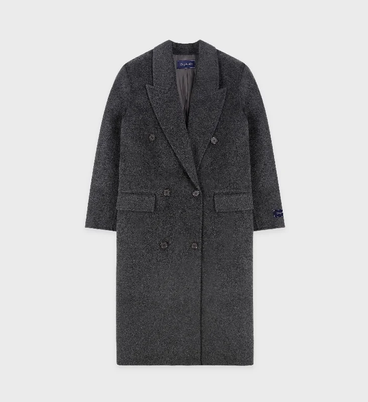 Casual Apparel For Women Double Faced DB Cashmere Coat - Anthracite
