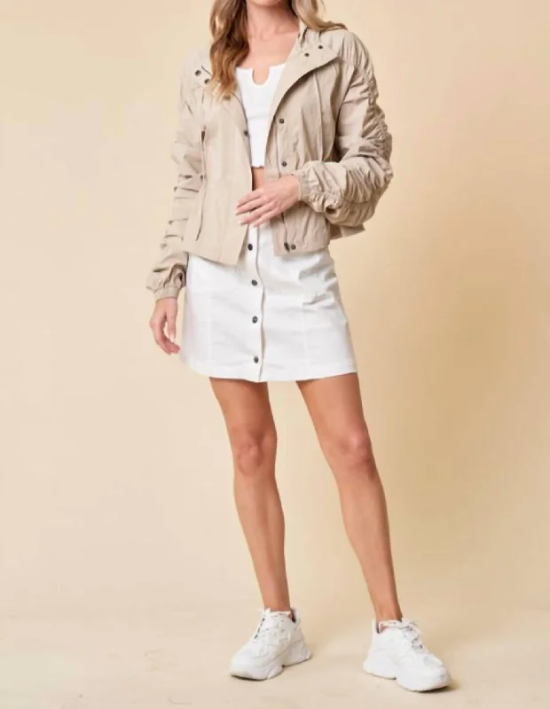 Exclusive Sale Drawstring Parachute Jacket In Beige